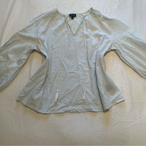 Striped White and Blue Women's Top